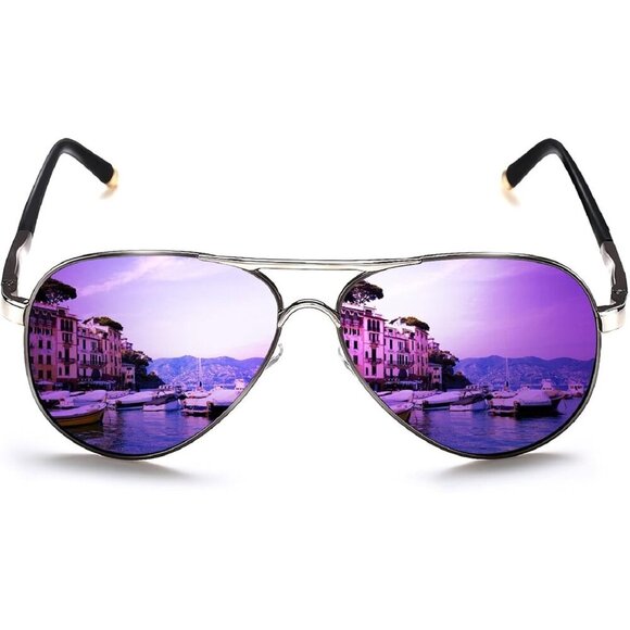 Polarized Aviator Sunglasses Metal UV400 UV Protection for Men Women Outdoor main image 4